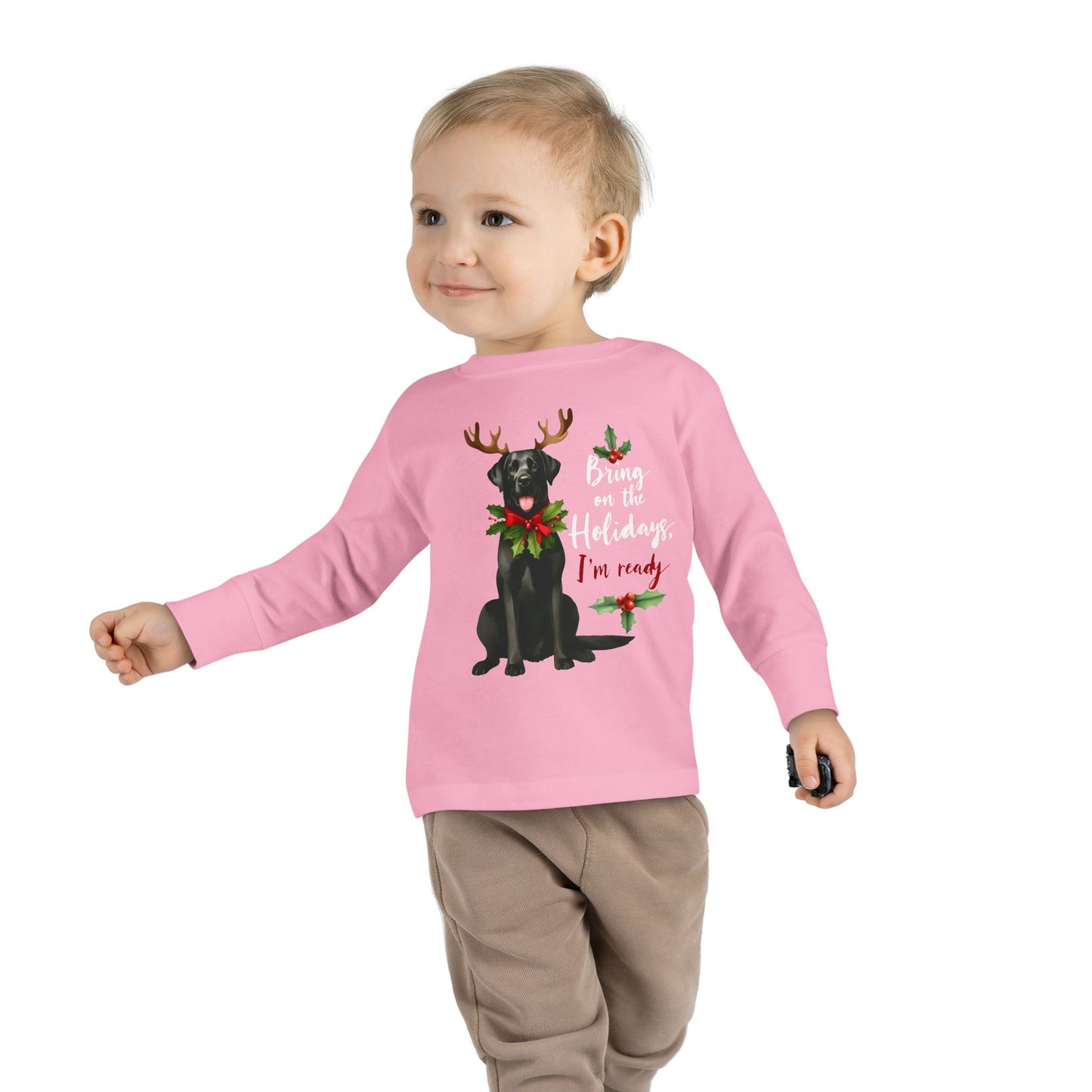 Bring On The Holidays Dog- Toddler Long Sleeve Tee