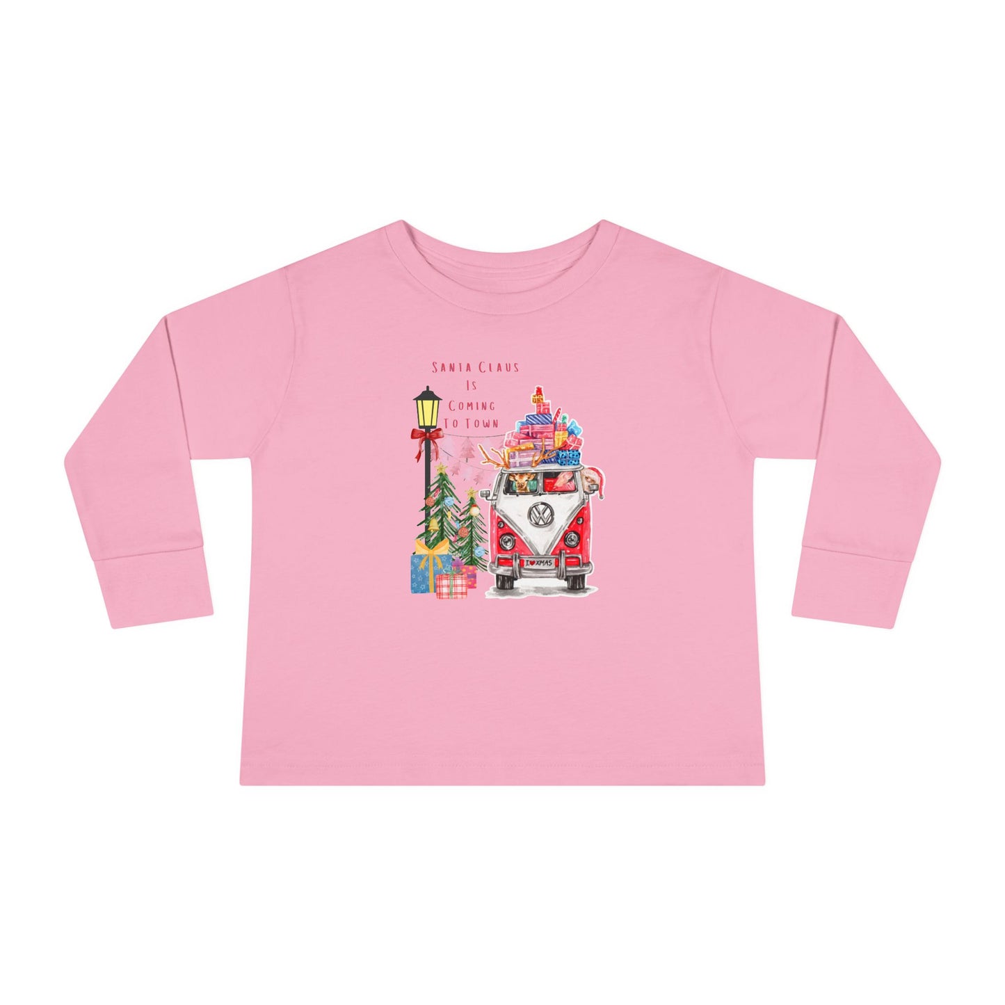 "Volkswagen Santa Clause Is Coming To Town"- Toddler Long Sleeve Tee Rabbit Skins