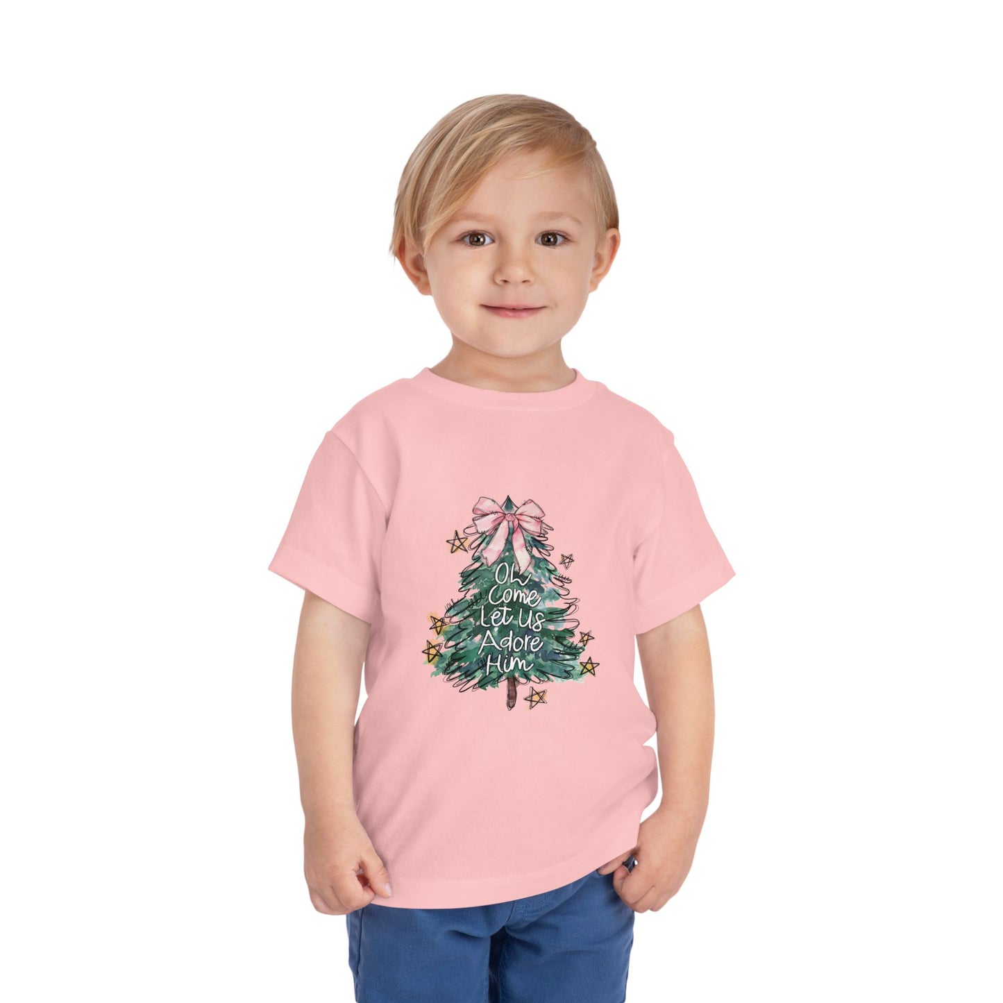 Oh Come Let Us Adore Him- Toddler/Kids 2T-5T Short Sleeve Tee