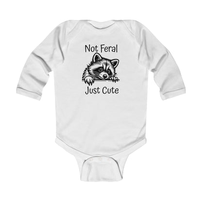 Not Feral, Just Cute- Infant Long Sleeve Bodysuit Rabbit Skin