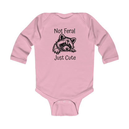 Not Feral, Just Cute- Infant Long Sleeve Bodysuit Rabbit Skin