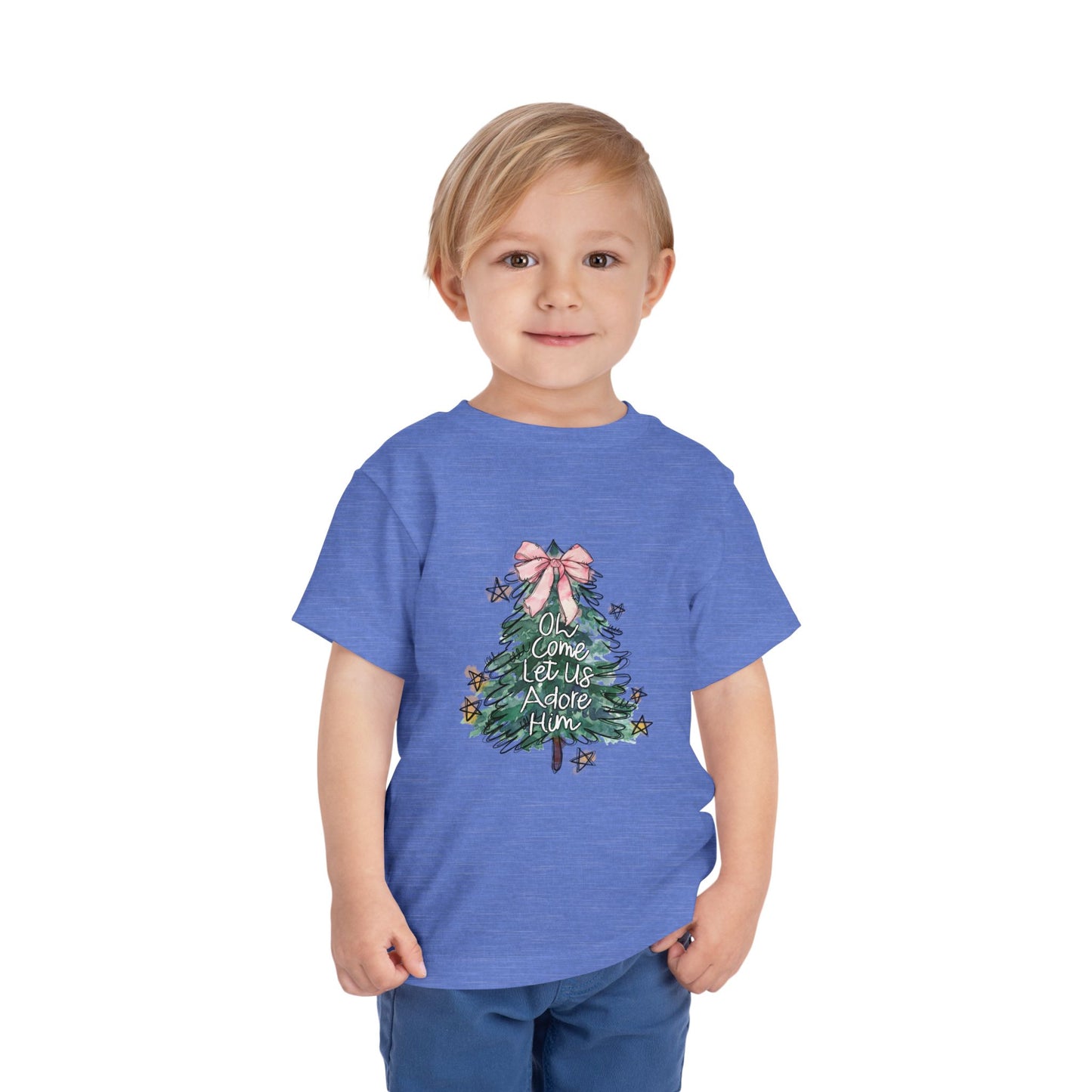 Oh Come Let Us Adore Him- Toddler/Kids 2T-5T Short Sleeve Tee