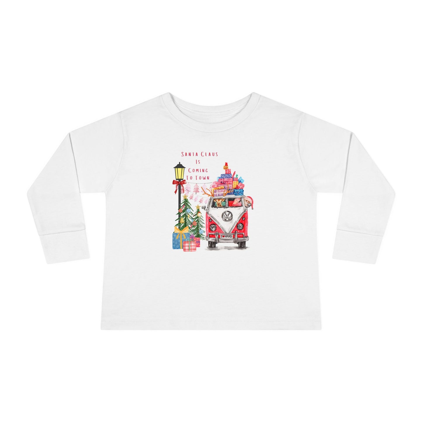 "Volkswagen Santa Clause Is Coming To Town"- Toddler Long Sleeve Tee Rabbit Skins