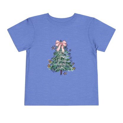 Oh Come Let Us Adore Him- Toddler/Kids 2T-5T Short Sleeve Tee