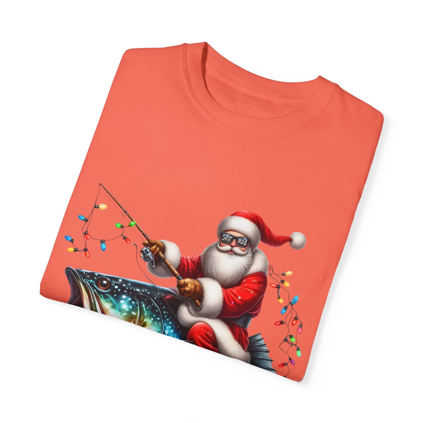 Whoa Santa, Fishing Shirt- Comfort Colors Men's Unisex T-shirt