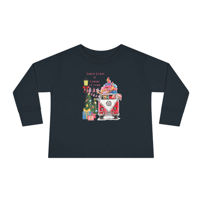 "Volkswagen Santa Clause Is Coming To Town"- Toddler Long Sleeve Tee Rabbit Skins