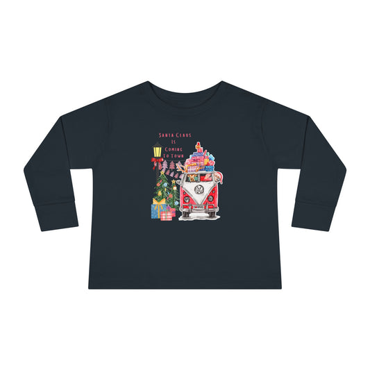 "Volkswagen Santa Clause Is Coming To Town"- Toddler Long Sleeve Tee Rabbit Skins