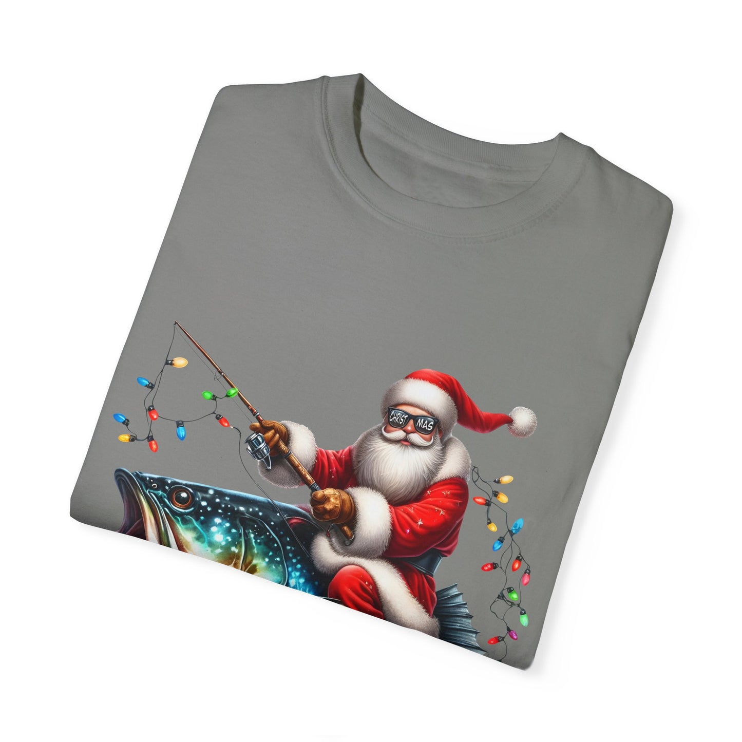 Whoa Santa, Fishing Shirt- Comfort Colors Men's Unisex T-shirt