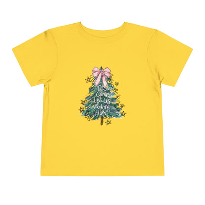 Oh Come Let Us Adore Him- Toddler/Kids 2T-5T Short Sleeve Tee