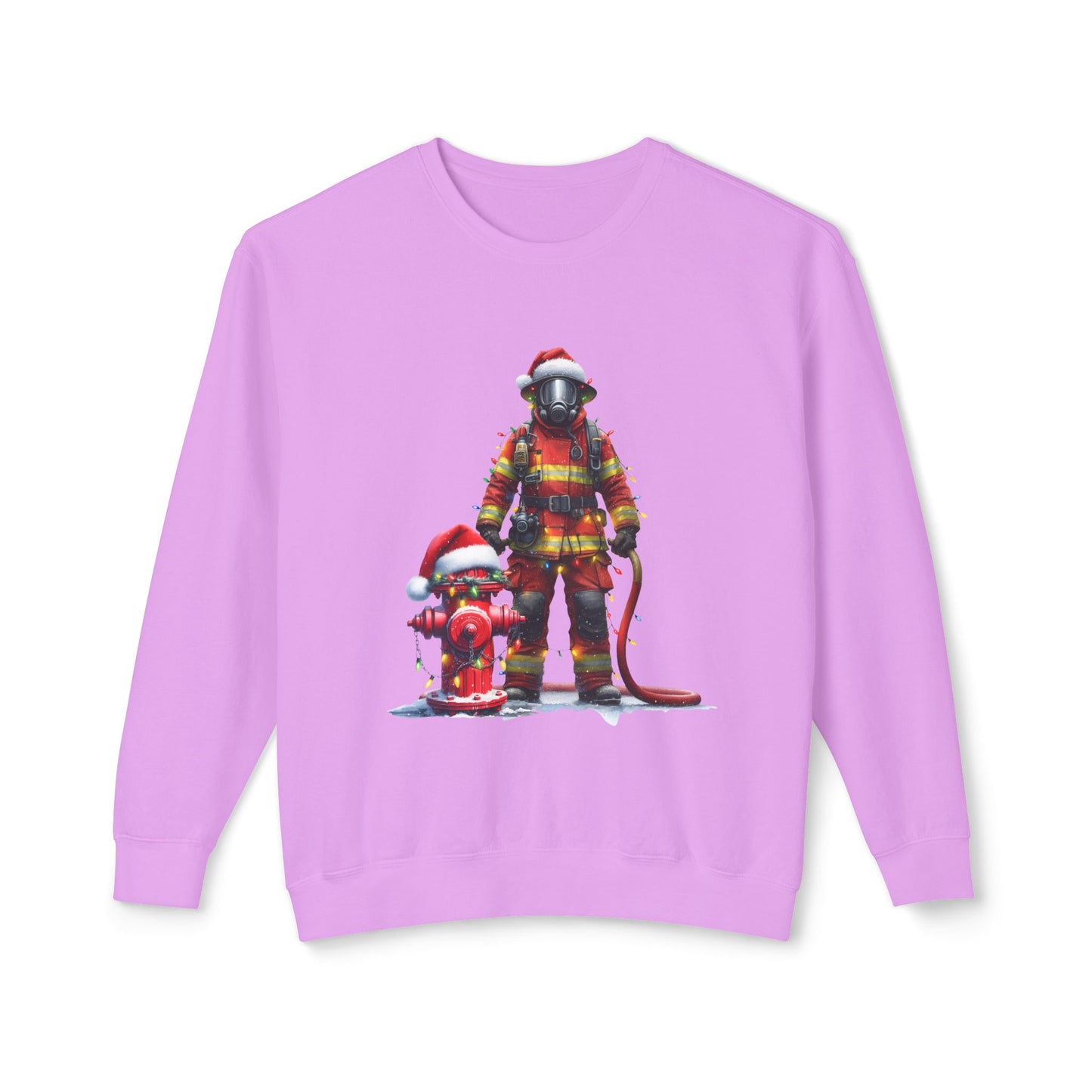 Firefighter Fire Hydrant with Lights- Comfort Colors Men's Unisex  Sweatshirt