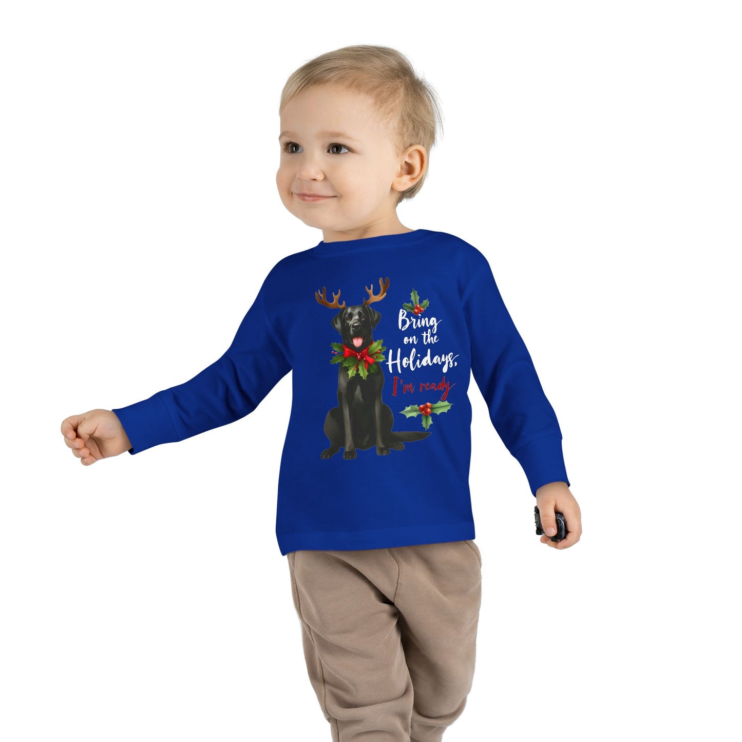 Bring On The Holidays Dog- Toddler Long Sleeve Tee