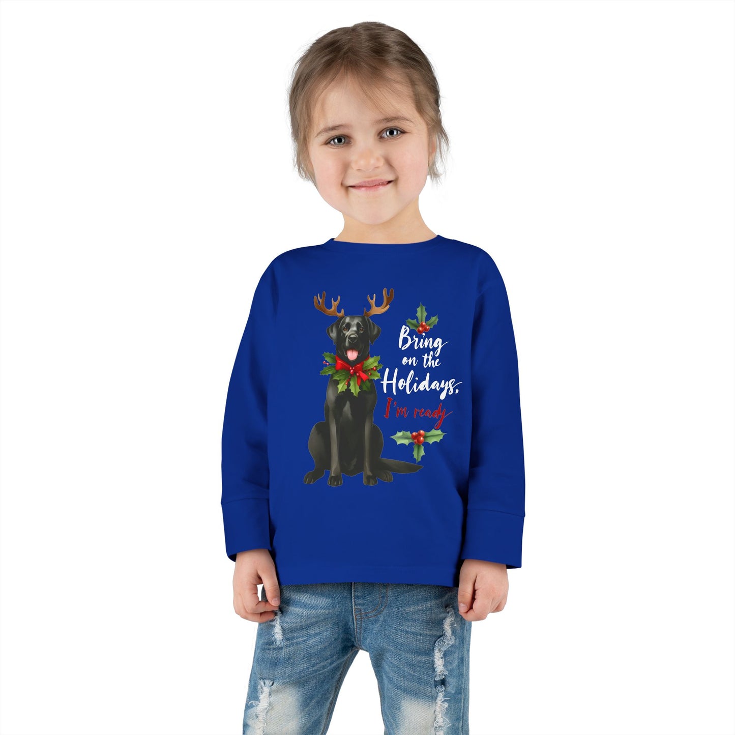 Bring On The Holidays Dog- Toddler Long Sleeve Tee