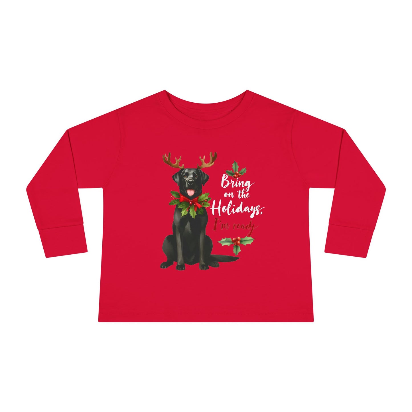 Bring On The Holidays Dog- Toddler Long Sleeve Tee