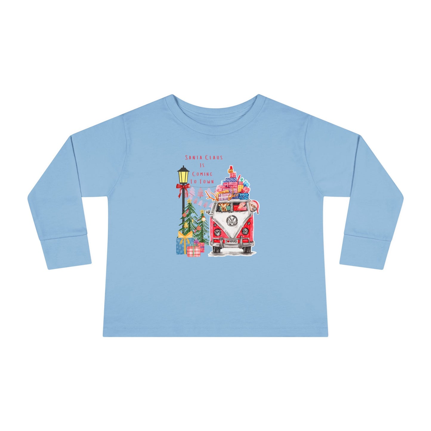 "Volkswagen Santa Clause Is Coming To Town"- Toddler Long Sleeve Tee Rabbit Skins