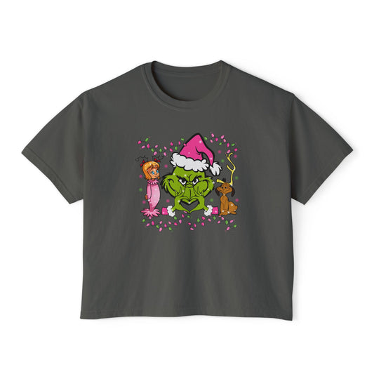 Vintage Grinch- Comfort Colors Women's Boxy Tee