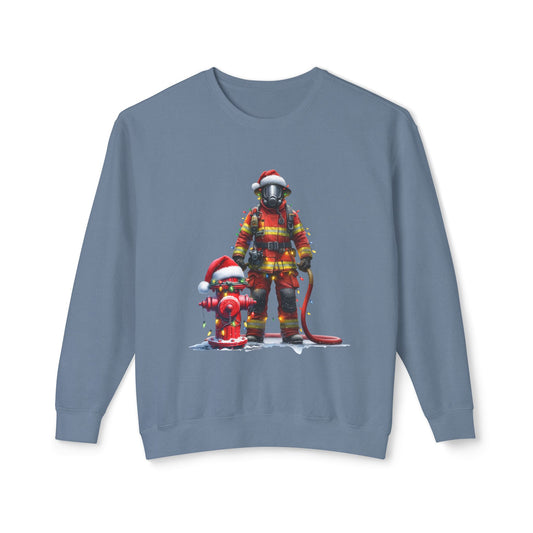 Firefighter Fire Hydrant with Lights- Comfort Colors Men's Unisex  Sweatshirt