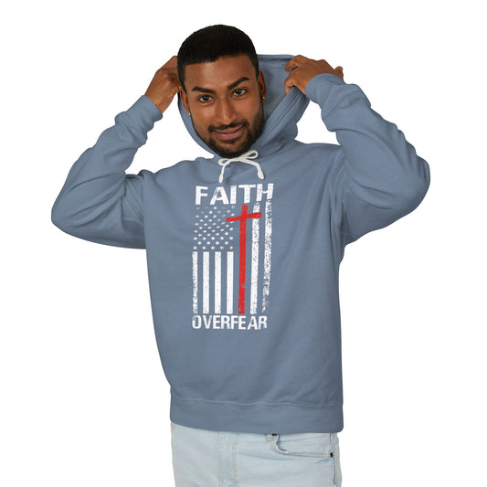 Faith Over Fear- Unisex Lightweight Hooded Sweatshirt