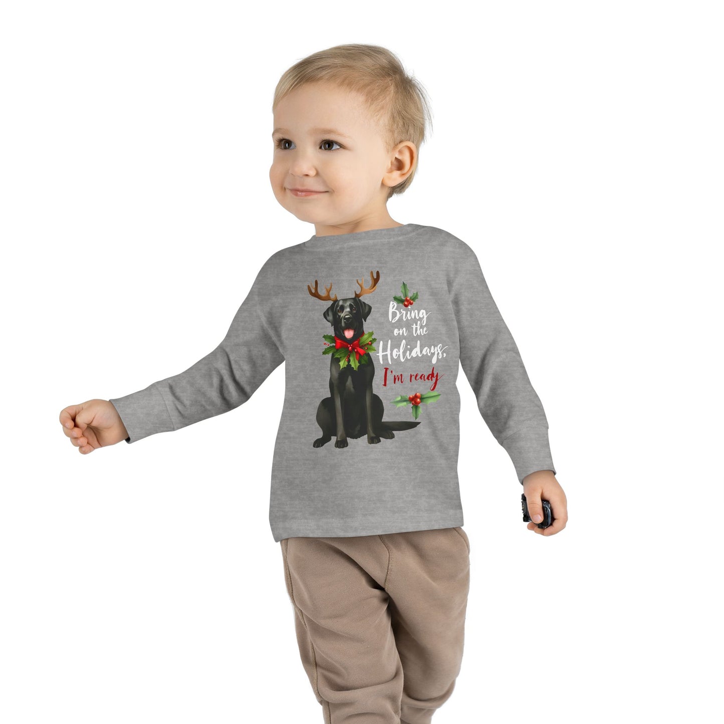 Bring On The Holidays Dog- Toddler Long Sleeve Tee