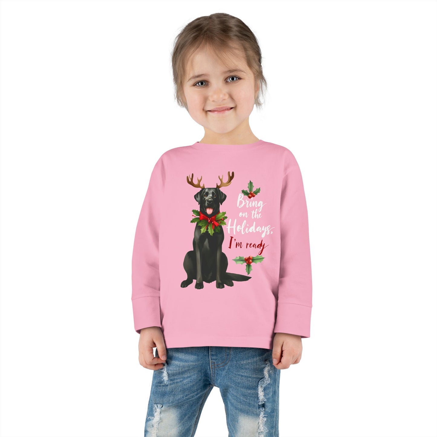 Bring On The Holidays Dog- Toddler Long Sleeve Tee