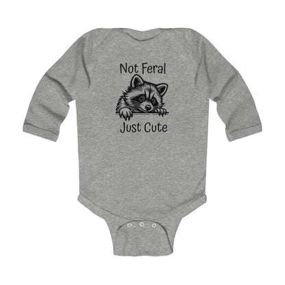 Not Feral, Just Cute- Infant Long Sleeve Bodysuit Rabbit Skin