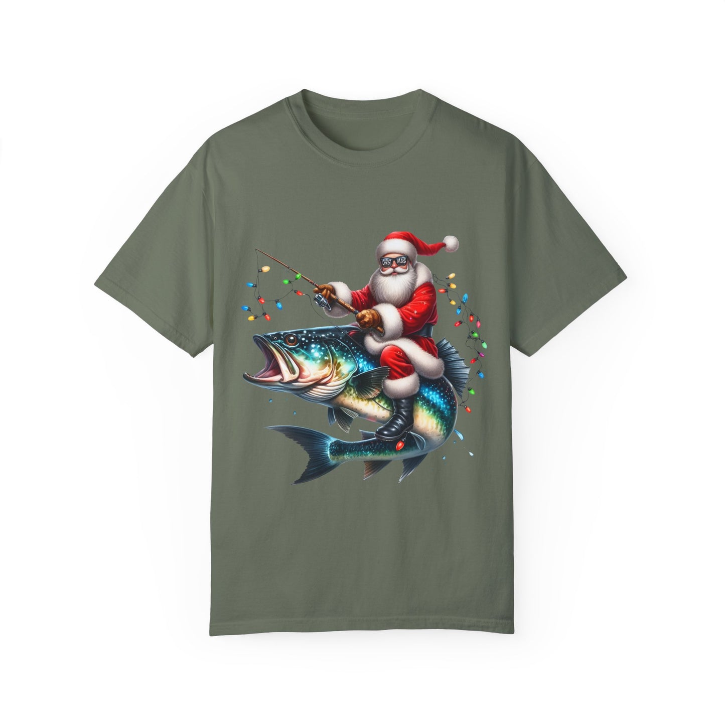 Whoa Santa, Fishing Shirt- Comfort Colors Men's Unisex T-shirt